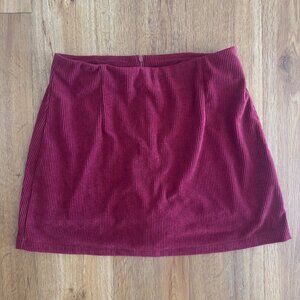 High Waisted Invisible Zipper 2-in-1 A Line Mini Corduroy Casual Skirt